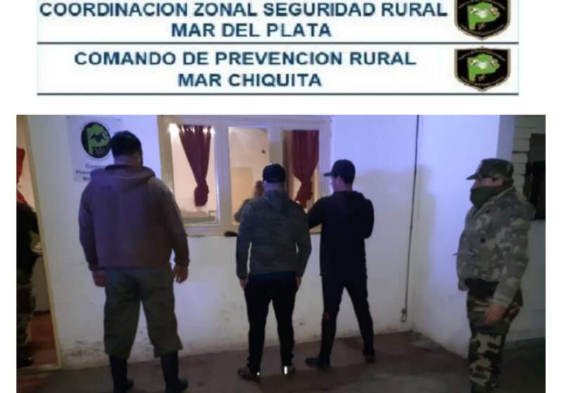 Personal del CPR Mar Chiquita aprehendieron a tres ciudadanos en el camino vecinal “El Espinillo”. Todos ellos son oriundos de Mar del Plata.