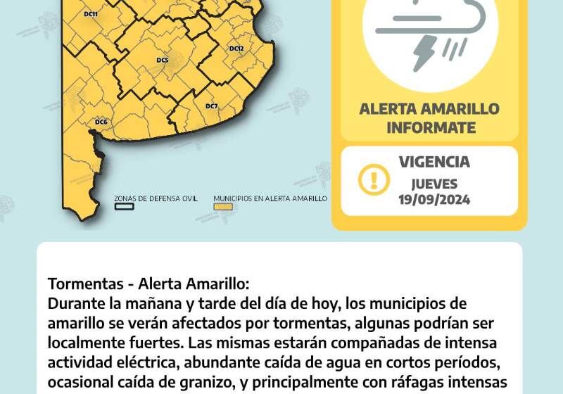 Se esperan lluvias y tormentas para este jueves por la tarde y solicitan extremar medidas de precaución.