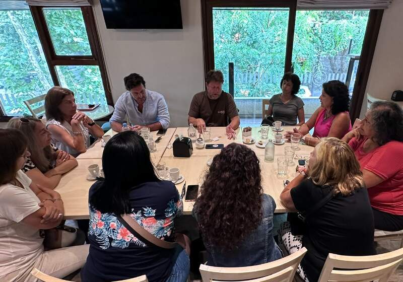 Los legisladores bonaerenses Diego Garciarena y Fernando Rovello, se reunieron con afiliados.