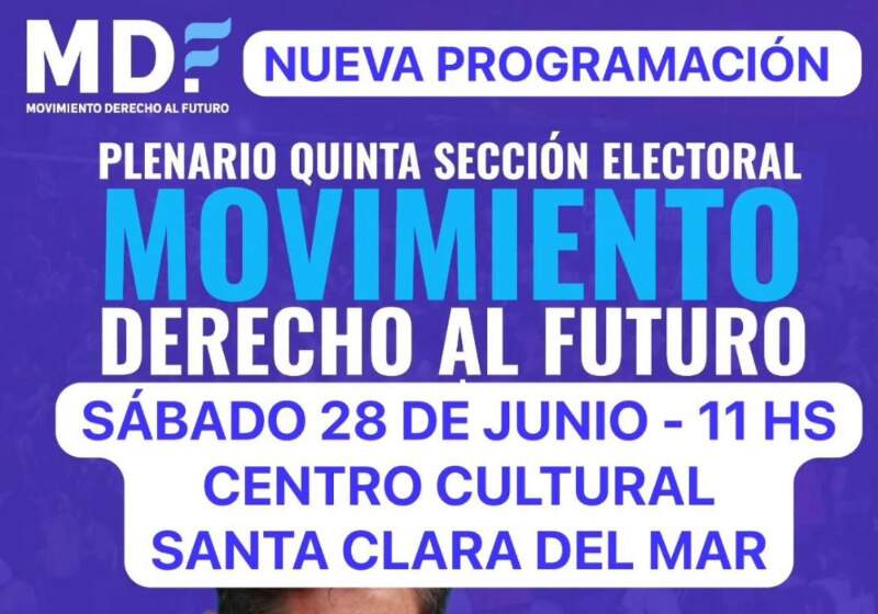 El encuentro del Movimiento Derecho al Futuro se realizará en el Centro Cultural de Santa Clara el sábado 28 de junio.