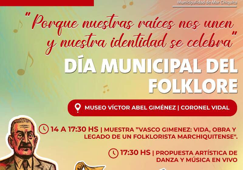 La jornada será este martes 30 en Coronel Vidal con muestra homenaje y propuesta artística en vivo.