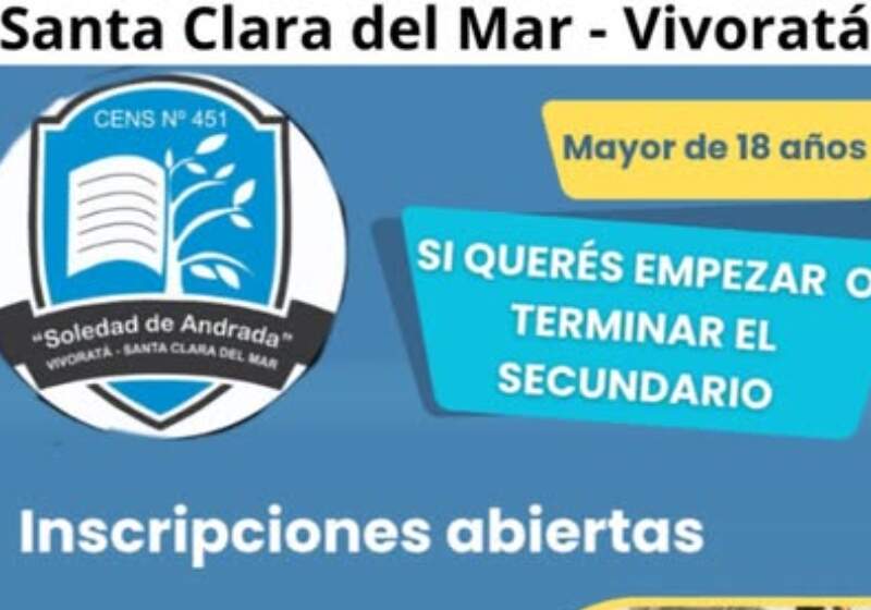 Los CENS de Santa Clara y Vivoratá habilitaron la matrícula para mayores de 18 años con reconocimiento de estudios previos.