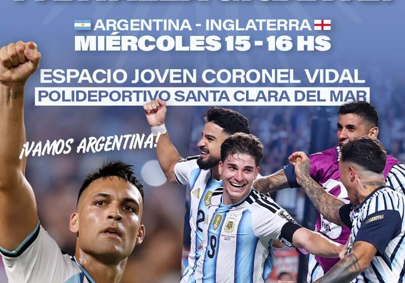 La transmisión del partido de cuartos del Mundial 2026 se realizará en Santa Clara y Coronel Vidal.