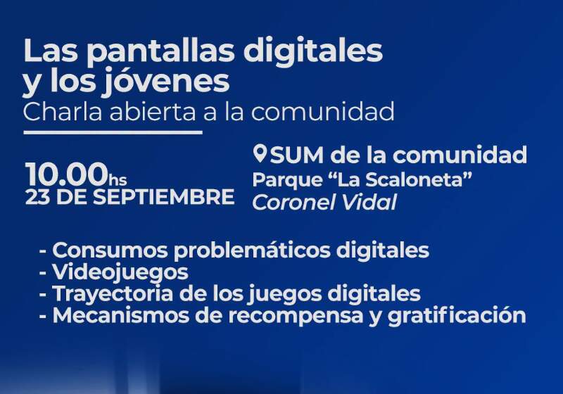 La Municipalidad anunció una charla abierta que se realizará el 23 de septiembre en el SUM de la comunidad del Parque La Scaloneta.