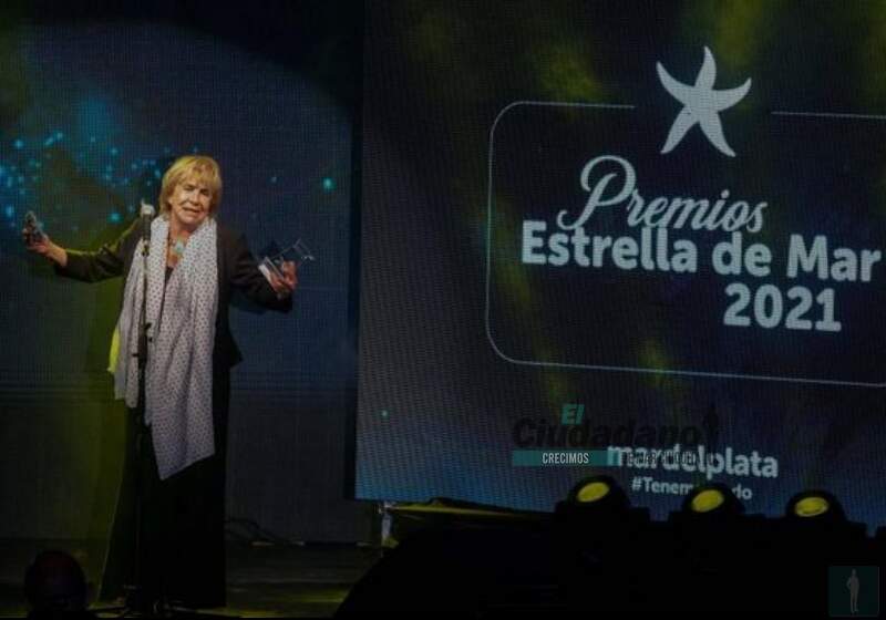 La actriz fue distinguida con el  Premio Estrella de Mar de Oro por su trayectoria y por su trabajo en Gracias, María Elena, el tributo a María Elena Walsh.