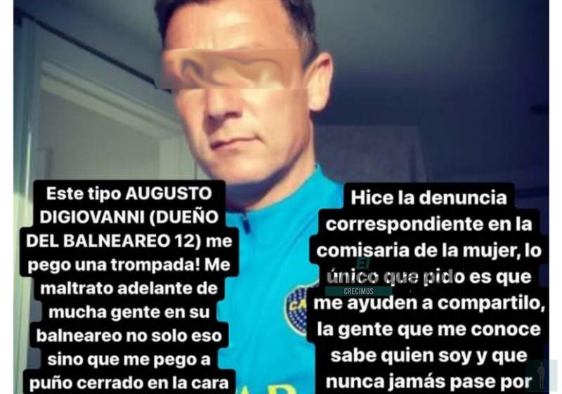 Augusto Digiovanni fue acusado este fin de semana de agredir física y verbalmente a una joven dentro del balneario 12 de Punta Mogotes. 