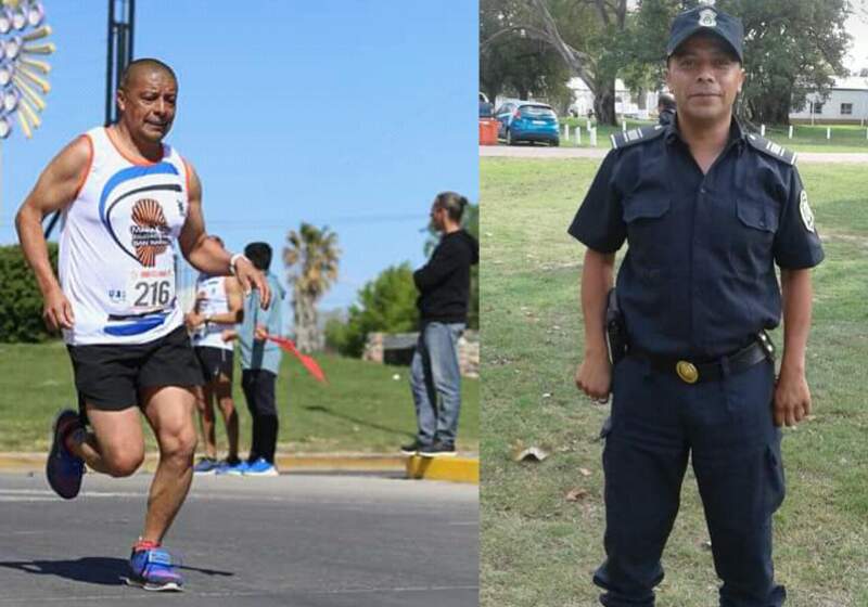 Néstor Enriquez nació en Coronel Vidal, tiene 49 años, hace diez que trabaja en la dependencia policial de General Pirán y en su tiempo libre entrena para correr maratones.