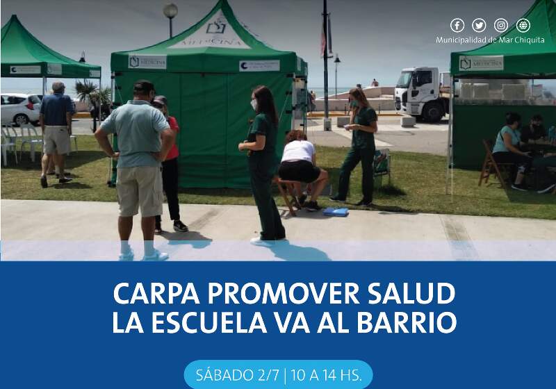 La Carpa “Promover Salud” estará en Santa Clara del Mar